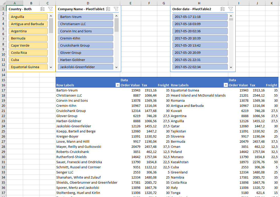 Pivot table slicer4